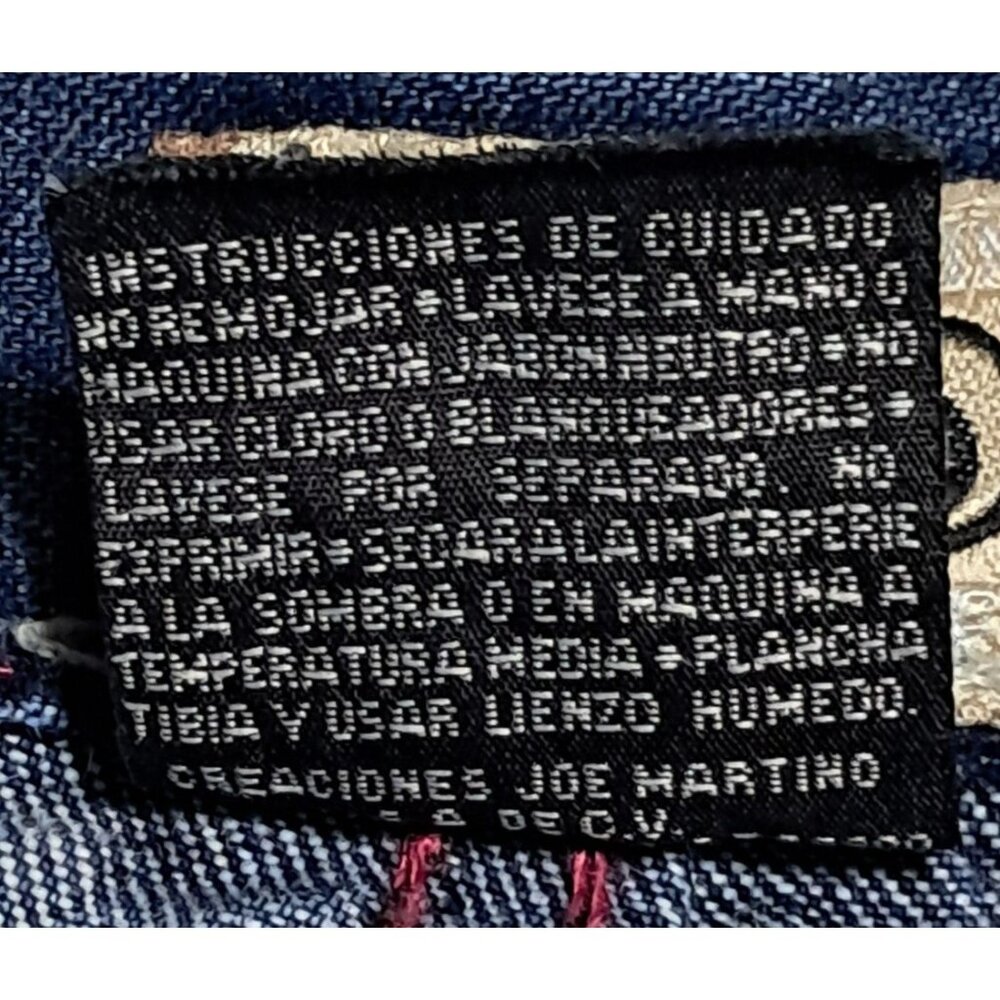 Joe Martino Flared Jeans Womens Size M Blue Cotton Denim Unique Stitch Design Vi - Picture 10 of 16
